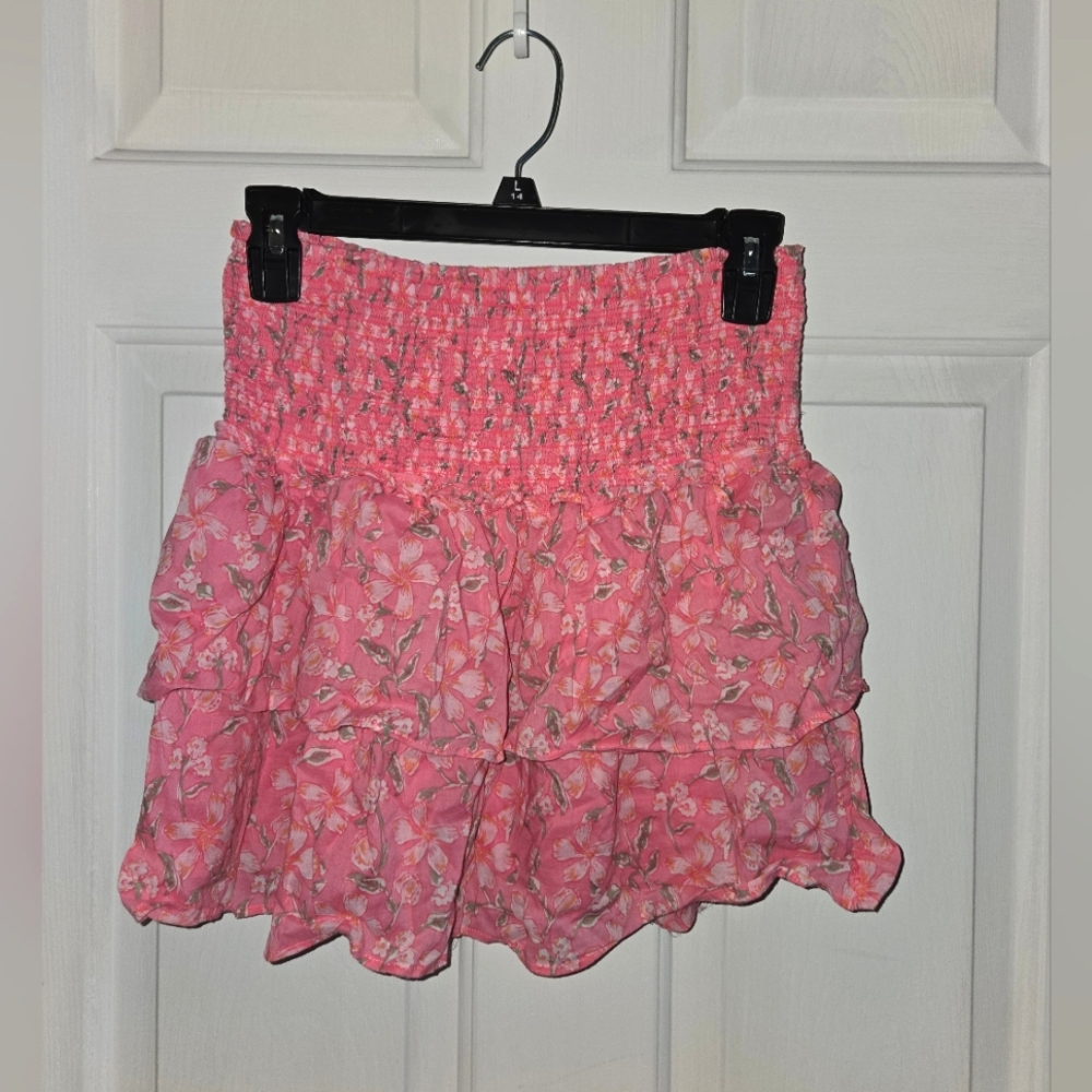 Vineyard Vines Small Pink Floral Cotton Blend Mini Skirt